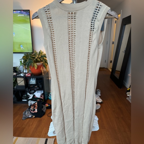 PLT Shape Stone Knit Ladder Detail Bodycon Dress - Picture 3 of 4